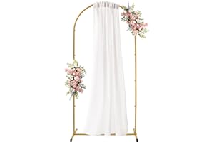 NNG 6 FT Metal Arch Backdrop Stand,Gold Wedding Arched Stand Frame for Indoor and Outdoor,Arch Background Stand for Birthday Party Bridal Baby Shower Ceremony Decoration(Only Metal Stand Included)