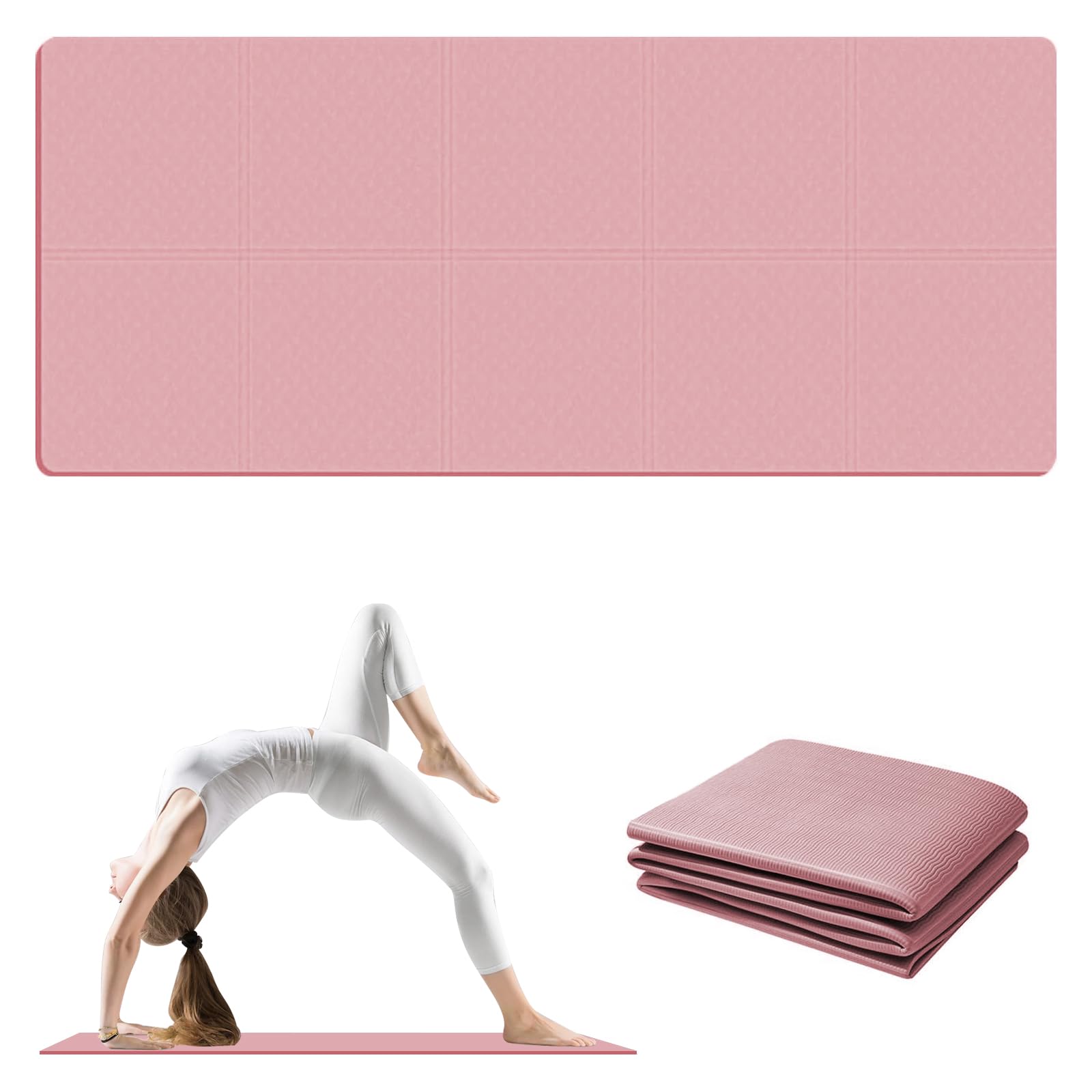 RICHDMI Gymnastics Mat, Yoga Mat, Non-Slip, 186 x 61 cm, Pink