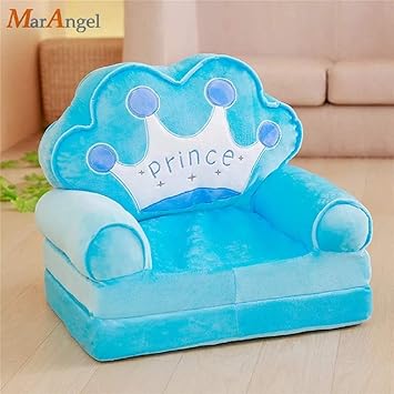 Elitehome PNP LK Trading L&T Imported Soft Toy Prince Sofa Cum Bed Shape Chair for Baby Sitting (Blue)