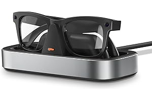 VAWVVA Charging Station for Meta Ray-Ban Glasses - Wayfarer, Skyler, Headliner & Oakley Meta HSTN Charger with LED Indicator, Silver