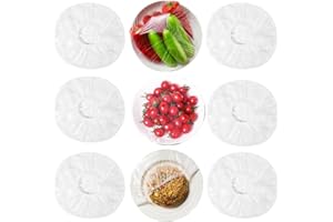 RQJLZ 200pcs Disposable Bowl Covers - Food Cover Stretch Edging, Stretchable Plastic Wrap, Elastic Storage Wraps for Storage Containers, Disposable Fresh Keeping Bag Plastic Cover for Bowl for Family