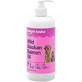 Amazon Basics Wild Alaskan Salmon Oil - Skin and Coat Support, Omega 3 Supplement for Dog and Cat, 16 fl oz (Previouly Wonder Bound)
