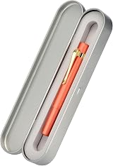 Hongdian M2 Mini Fountain Pen with Extra Fine Soft Golden Nib Orange Red view 3