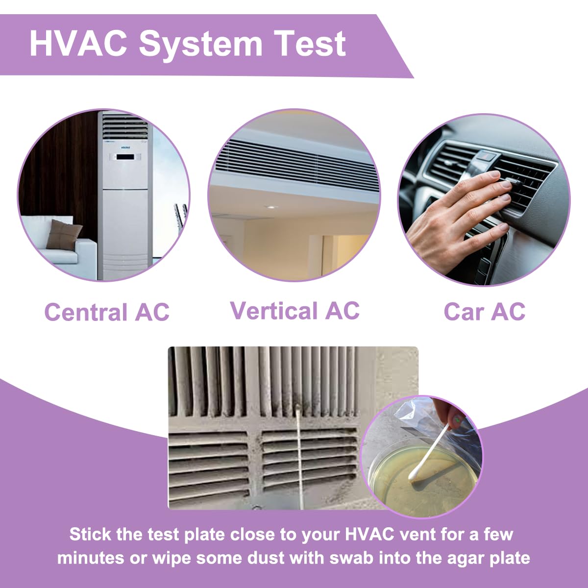 Mold Test Kit for Home,DIY Black Mold Detector for HVAC,Indoor Air Quality & House Surface Testing, Complete Tester Kits for Walls,Office,Classroom with Identification Guide & Lab Analysis(6 Pack)