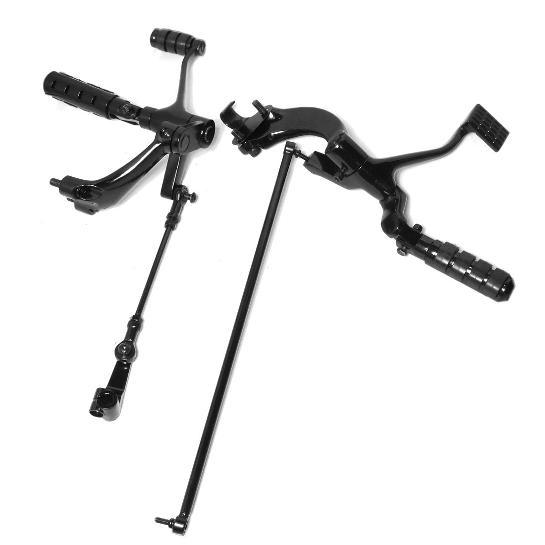 Black Forward Controls Complete Kit with Pegs Levers Linkage for