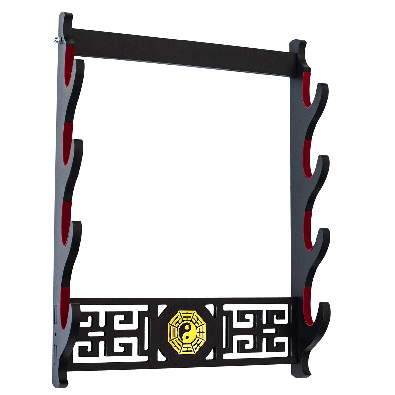 FOXSMZZ Katana Sword Holder Wall Mount Samurai Sword Frame Display Frame Red Velvet China 1-Layer Bagua Style (4-Layer)