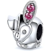 Pink Crystal Rabbit Easter Bunny 925 Sterling Silver Charm Bead For Pandora & Similar Charm Bracelets