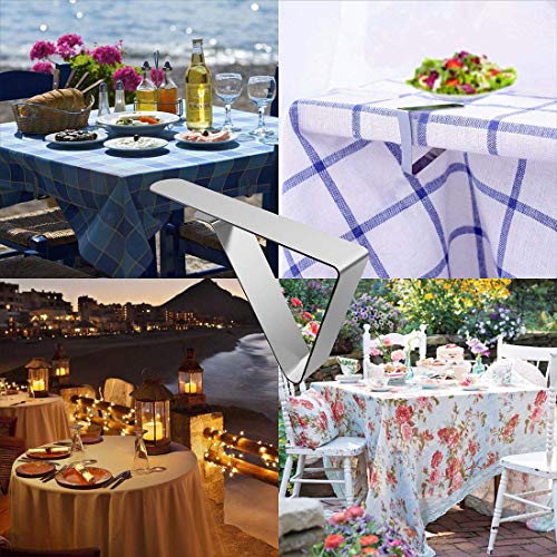 HYFEEL Tablecloth Clips 24 Packs Picnic Table Clip Stainless Steel Metal Outdoor Tablecloth Clamps Adjustable Table Cover Holder for Dining Picnic Camping Wedding Party