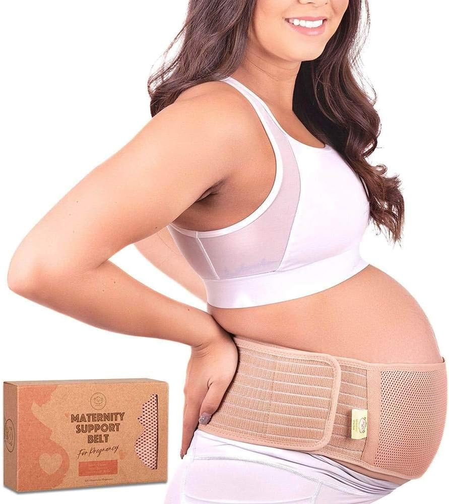 Maternity Belly Band for Pregnancy - Soft & Breathable Pregnancy Belly Support Belt - Pelvic Support Bands - Tummy Bandit Sling for Pants - Pregnancy Back Brace (Classic Ivory, One Size): Industrial & Scientific