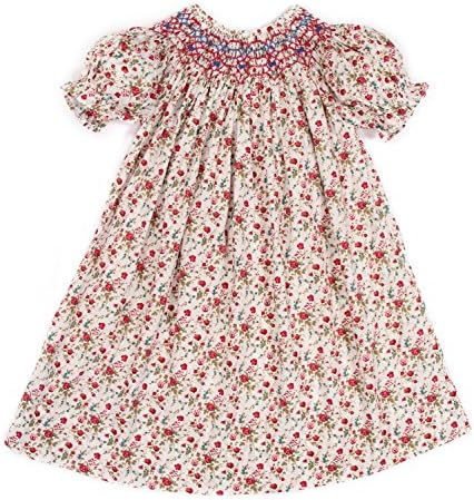 Babeeni Baby Girls Floral Smocked Dress Roses