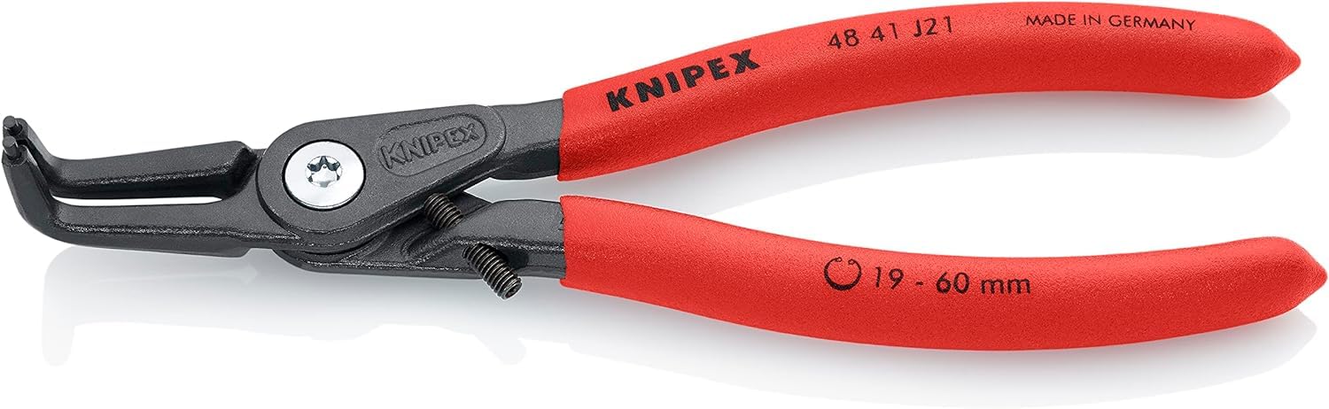 KNIPEX Precision Circlip Pliers for Internal Circlips in Bore Holes with Non-Slip Plastic Coating 165 mm, 48 41 J21