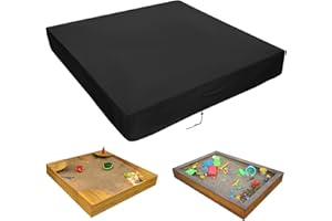 KASLA Sandbox Cover,Square Sandbox Cover Waterproof,Kids Outdoor Garden Sand Box Covers,Toddler Large Sand Box Cover for Sand and Toys Protection-60x60x8in