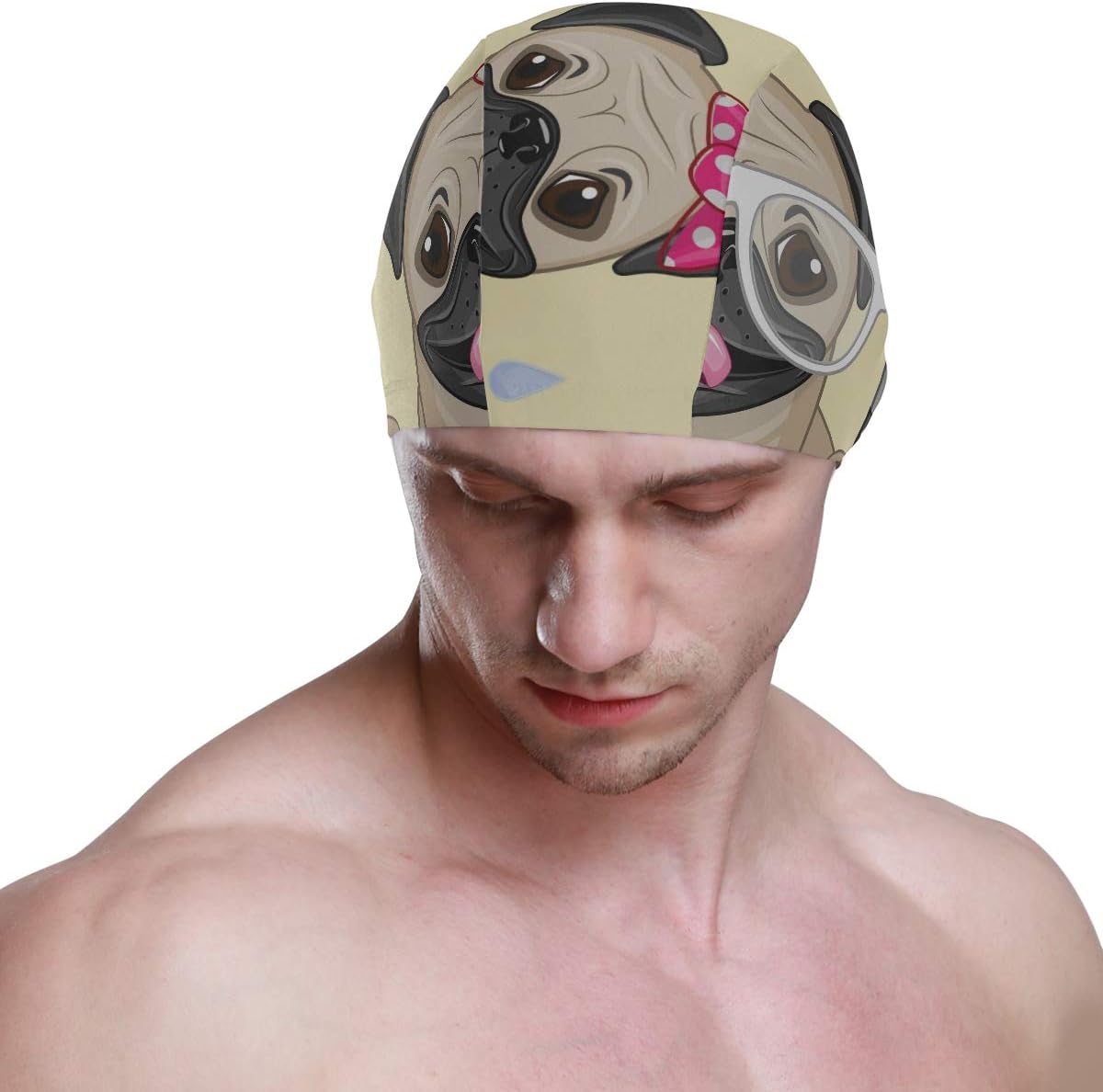 THKDSC Youth Swimming Cap Funny Animal Puppy Dog Breed