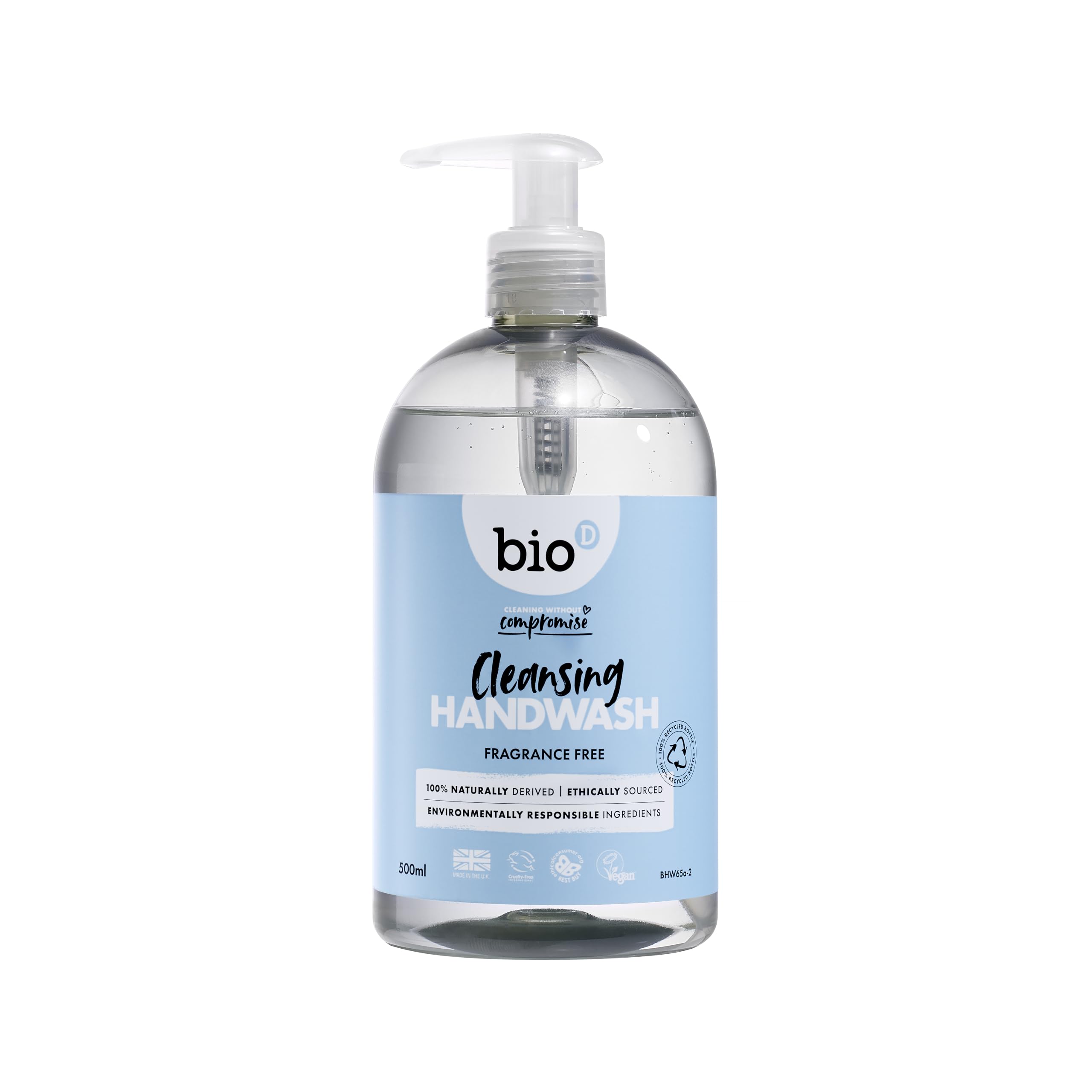 BIO D Anti Bacterial Hand Wash Fragrance Free 500ml (PACK OF 1)