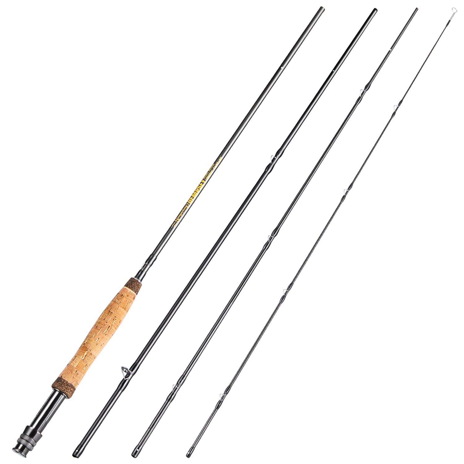 Photo 1 of Sougayilang Fly Fishing Rod 4-Piece 9-Feet Lightweight Ultra Portable Fly Fishing Pole for Trout Salmon Sunfish Outfit Travel Fishing-SG4905-Black