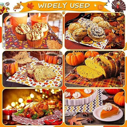 240Pcs Thanksgiving Wax Paper Dry Waxed Deli Paper Sheet 12x12 inch