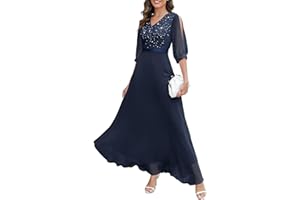 Wedtrend Women's Sequin Dresses Sparkly Glitter Dress Split Sleeves Formal Dresses Maxi Evening Dress
