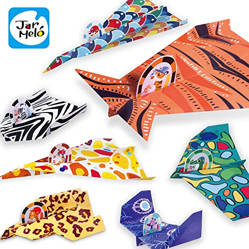 Jar Melo Amazing Origami Paper Airplane - Animal Pilots, Art and Craft Activity Set - 35 Origami Papers