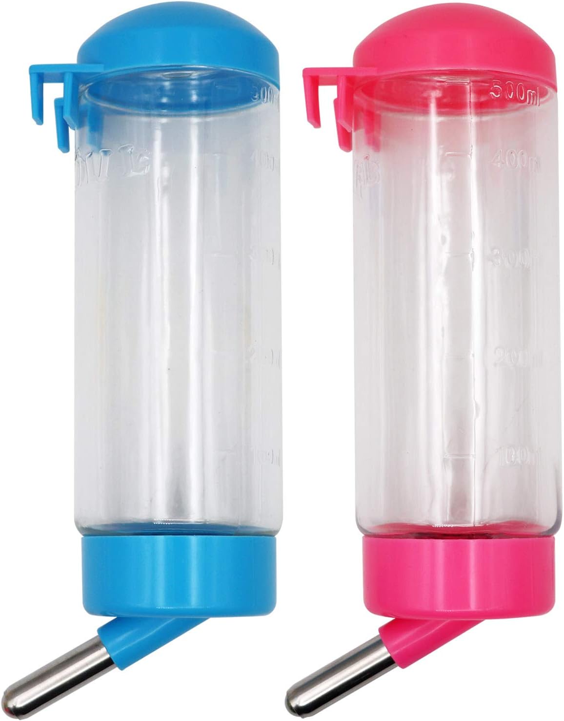 Svauoumu 2 PCS Guinea Pig Water Bottle Hanging Water Bottle Without Dripping Pet Waterer,for Rabbit Cat Hamster,Ship by Random Color