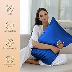 Silk Like Satin Pillowcase Queen Size, Royal Blue