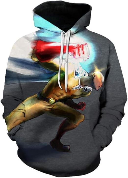 Amazon パーカー メンズアニメワンパンマン3dプリントパーカー漫画学生セーターユニセックスルーススウェットシャツ トレーナー パーカー 通販