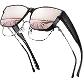 Kelinln Over Glass Sunglasses for Men Women,Lightweight Square Polarized Sunglasses Wear Over Glasses,UV Protection