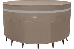 Garden Balsam Fade Resistant Waterproof Heavy Duty Round Patio Furniture Cover Brown 48"D X 28"H Outdoor Table Chair Set Covers Outdoor Furniture Set Covers