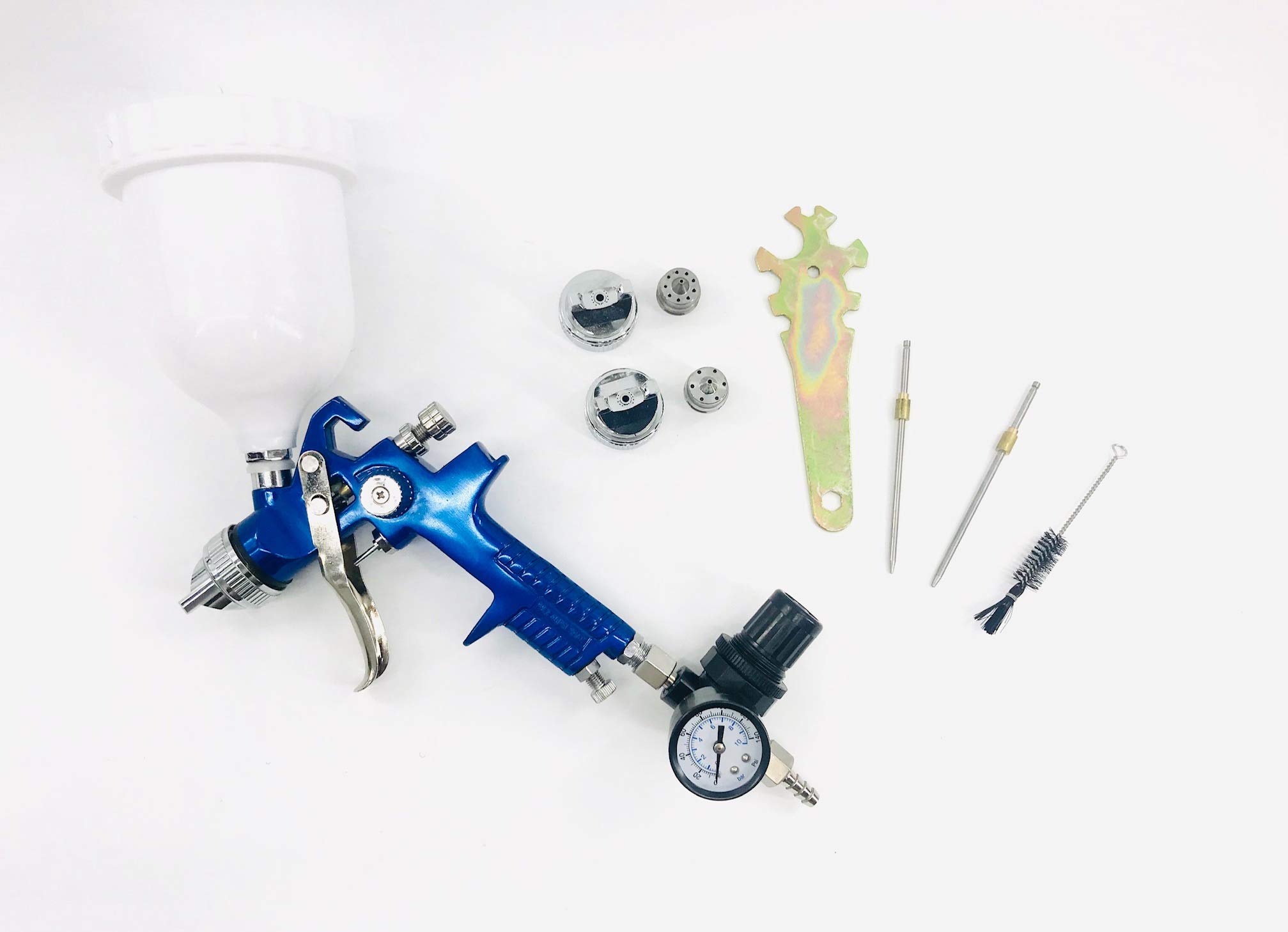 20 oz HVLP Gravity Feed Air Spray Gun with Regulator & 1.4mm,1.7mm, 2.0mm Nozzle