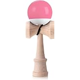 Mini Wooden Kendama for Beginners and Pro with Extra String, Pink | Professional Competition Kendama, Japanese Wooden Ball and Cup Game, Skill Training, Party Favor Gift, 7 Inch Pocket Size
