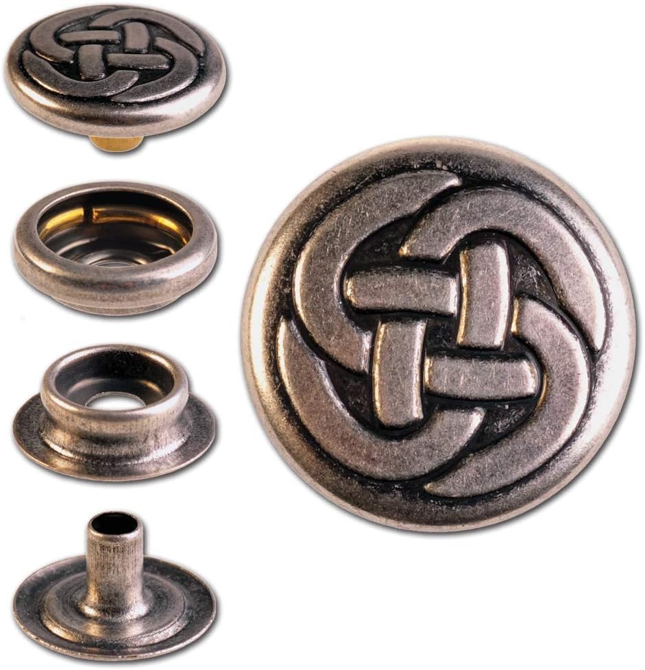 10 Sets Brass (nickel free) RingSpring Snap Fastener