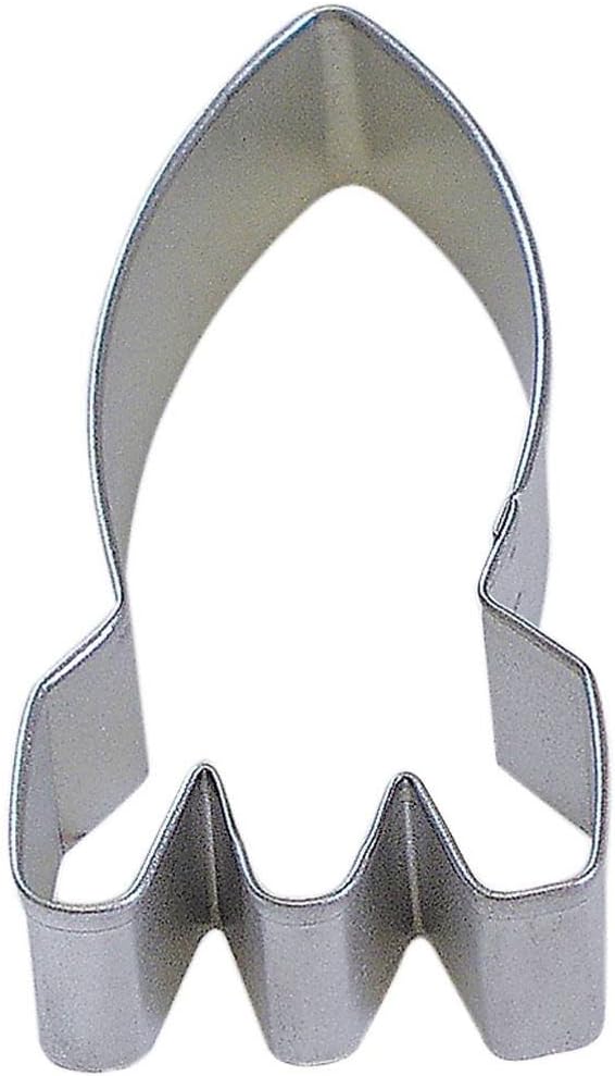 Rocket Ship Cookie Cutter 4.5 Inch - Made in the USA โ Foose Cookie Cutters Tin Plated Steel Rocket Ship Cookie Mold