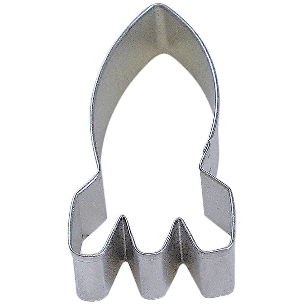 Rocket Ship Cookie Cutter 4.5 Inch - Made in the USA – Foose Cookie Cutters Tin Plated Steel Rocket Ship Cookie Mold