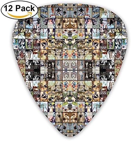 JSYAGSJ Guitar Picks Variety Pack For Electric Guitar Printed Steampunk Tarot Cards Pattern 12 Pack