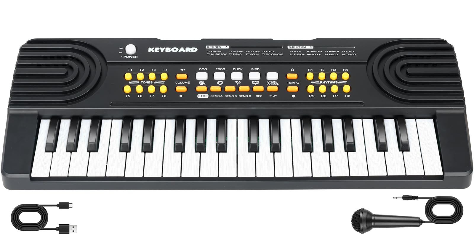 Photo 1 of *****NO MICROPHONE***** 37 Key Piano Keyboard Toy for Kids Ages 3-5 Electric Pianos with Microphone Toddler First Music Toys for 3 4 5 6 7 Year Old Boys Girls Birthday (Black)