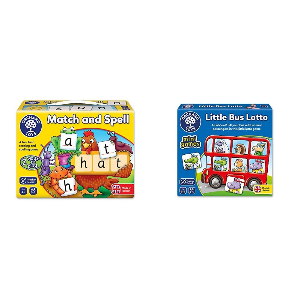 Orchard Toys Match and Spell Game & Little Bus Lotto Mini Game