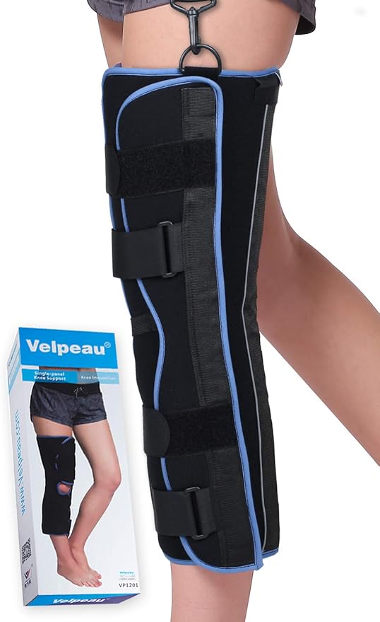 Velpeau TriPanel Knee Immobilizer Brace 16" Long Straight Leg Immobilizer