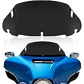 Tvitano Black 9" Motorcycle Wave Windshield Windscreen Compatible for 2014-2023 Harley Davidson Touring Street Glide Electra Glide Tri Glide FLHX FLHXU FLHTC FLTR FLTR FLHTK FLHXSE