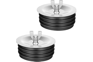 VIN BEAUTY 2Pcs Mechanical Test Plug 4 Inch End of Pipe Gripper Mechanical Plug 4 Inch Cleanout Cover Drain Sewer Pipe Floor Drain Water Table Sewer Cleanout Cap with Wing Nut and Galvanized Screw for Outdoor
