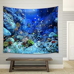Underwater World - Fabric Wall Tapestry Home Decor - 51x60 inches