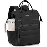 LOVEVOOK Puffer Laptop Backpack for Women, 15.6 Inch Work Backpack purse for Nurse Teacher, College Back to School Bookbag for Teen Girls, Personal Item Travel Bag Computer Daypack for Daily Commute