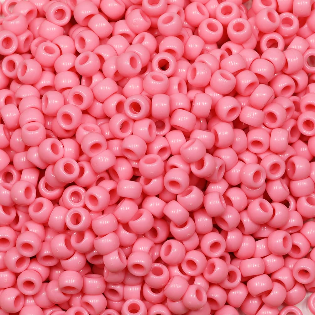 Tibaoffy Crafts Pink Beads 6x9mm,Pony Beads Total About 1000pcs — image 1
