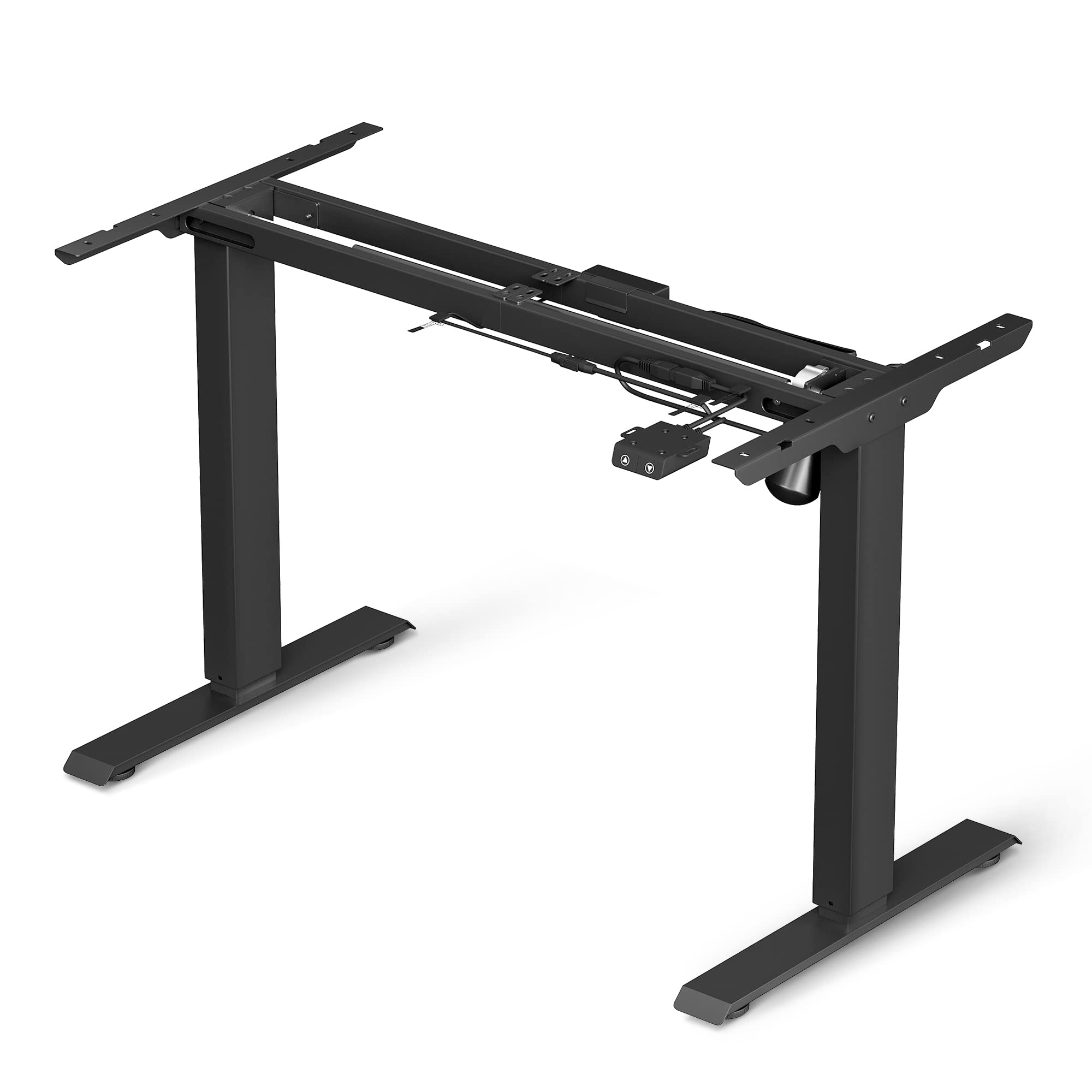 SONGMICS Tischgestell, höhenverstellbar, Schreibtischgestell, elektrischer Schreibtisch, Tischständer mit Motor, Länge verstellbar, Stahl, schwarz LSD010B01