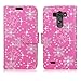Cellularvilla Pu Leather Wallet Card Flip Open Pocket Protective Case Cover Pouch Compatible with LG G Vista VS880 (Pink Glitter)