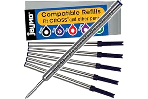 Jaymo Replacement for Cross Selectip 8521 - Measures 4.375 in / 111 mm Long - Gel Rolling Ball Pen Refill - 6 Blue