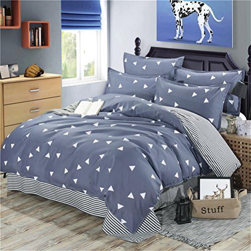 HIMIC 4 Pieces Bed Sheet Set,Comfortable And Breathable,One Duvet Cover,One Flat sheet,Two Pillowcases (Queen, Love Mew)
