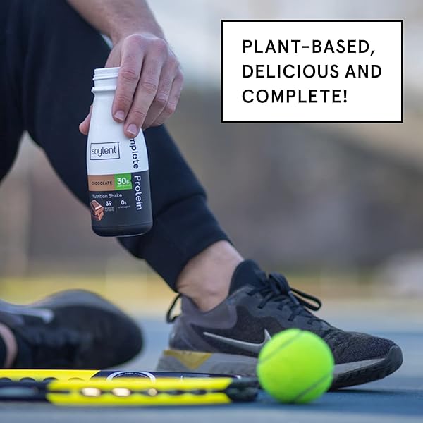 SOYLENT COMPLETE PROTEIN SHAKE, CHOCOLATE, 30G PROTEIN, VEGAN, DAIRY FREE AND 0G SUGAR, READY TO DRINK PROTEIN DRINKS, 11OZ (4 PACK)