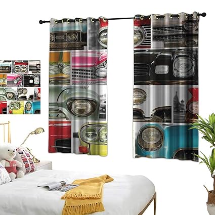Amazon Com Printed Curtain 1960s Decorations Classic Cars
