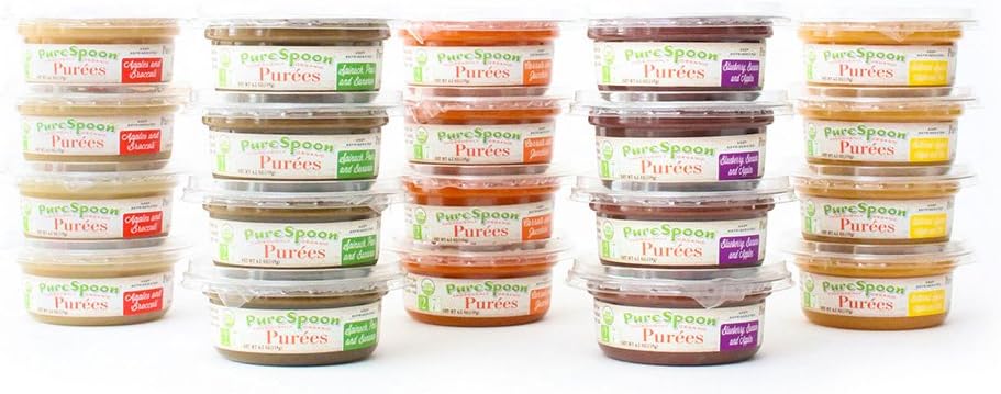 Pure Spoon Stage Two Puree Sampler Mix Pack, (Pack of 20)