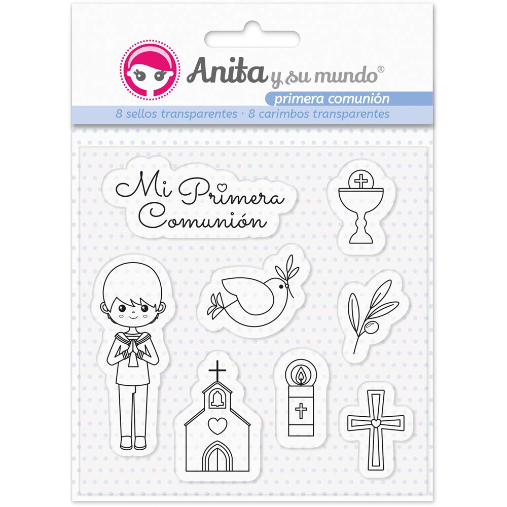 Anita y Su Mundo First Communion Child Stamps, Silicone, Blue, 16.5x12cm, 8