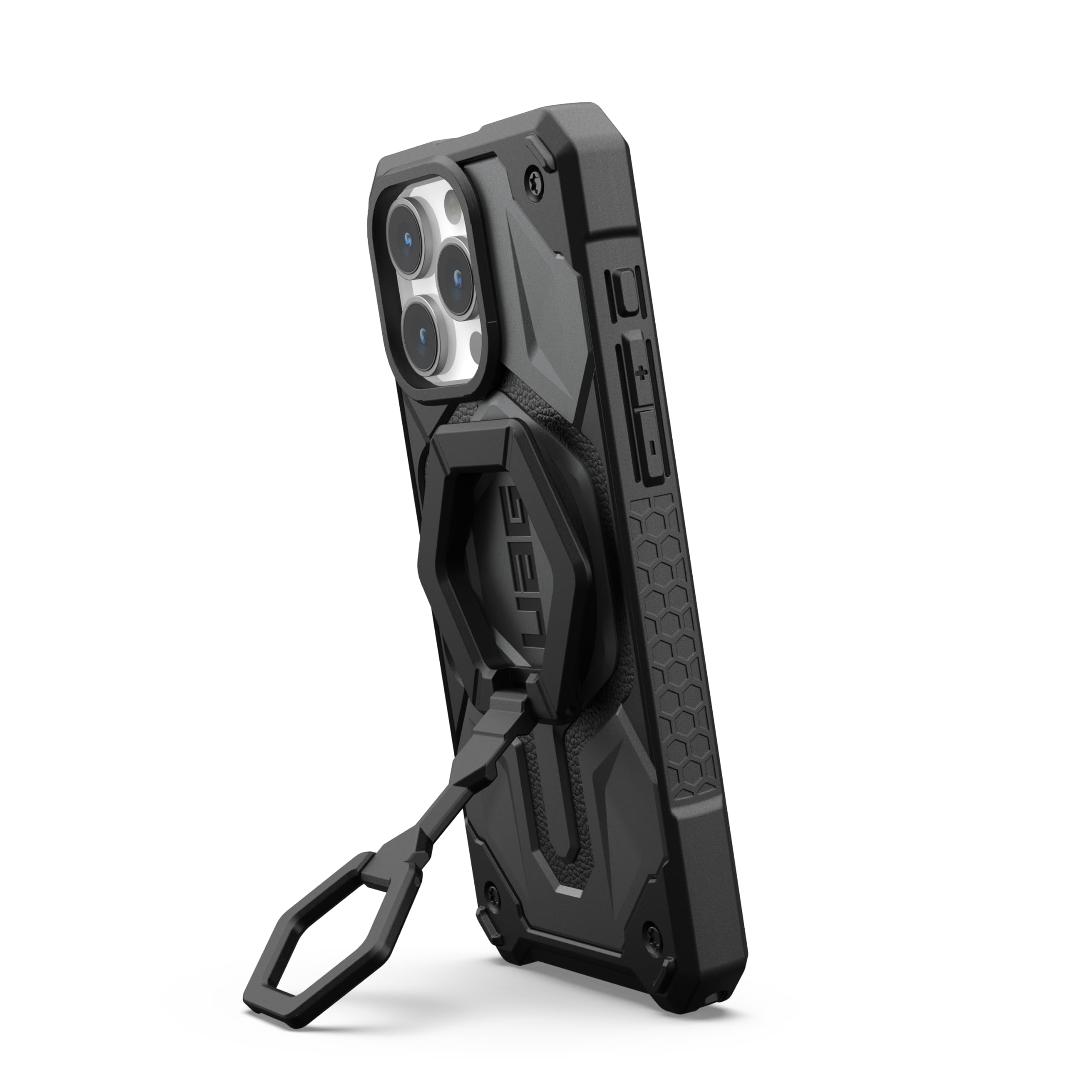 URBAN ARMOR GEAR UAG Magnetic Phone Ring Stand Compatible with MagSafe Magnet, Removable Metal Finger Ring Grip & 360 Rotation Adjustable Kickstand for iPhone 17, Galaxy S25, Black/Black